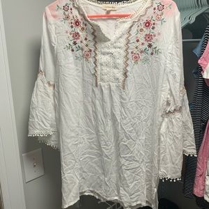 White Embroidered Top